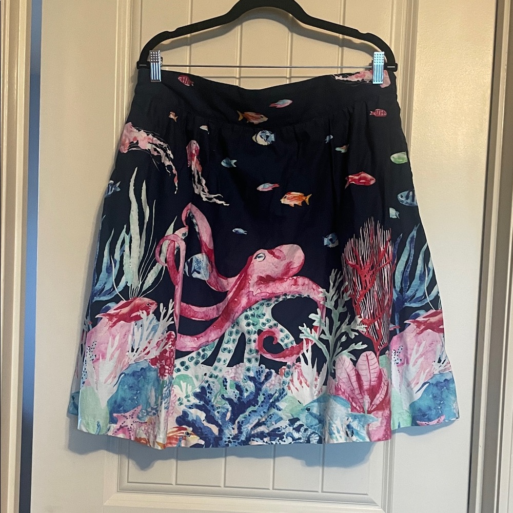 Modcloth Style Study A-Line Skirt - Marine Bio Sz XL